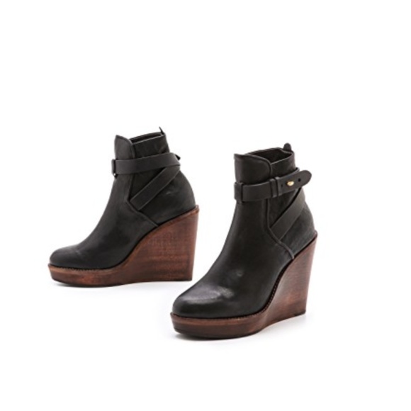rag & bone Shoes - Rage & Bone Wedge Black Emery Booties